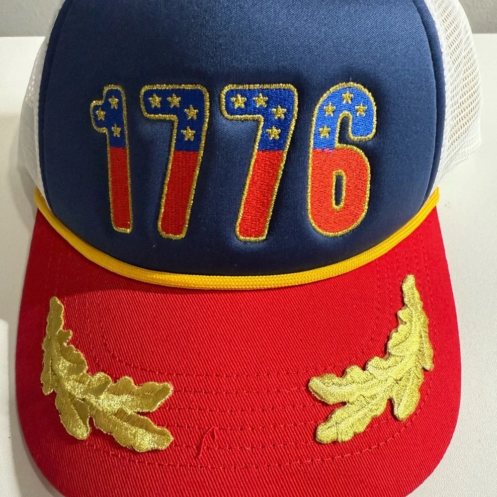 Set of 2 Patriotic 1776 USA Baseball Caps One Size Adjustable Fourth of July New - Picture 4 of 5